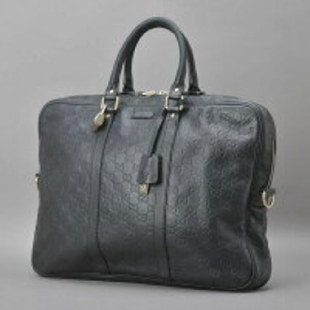 Gucci leather lock black GG ssima Diamante bag business briefcase document